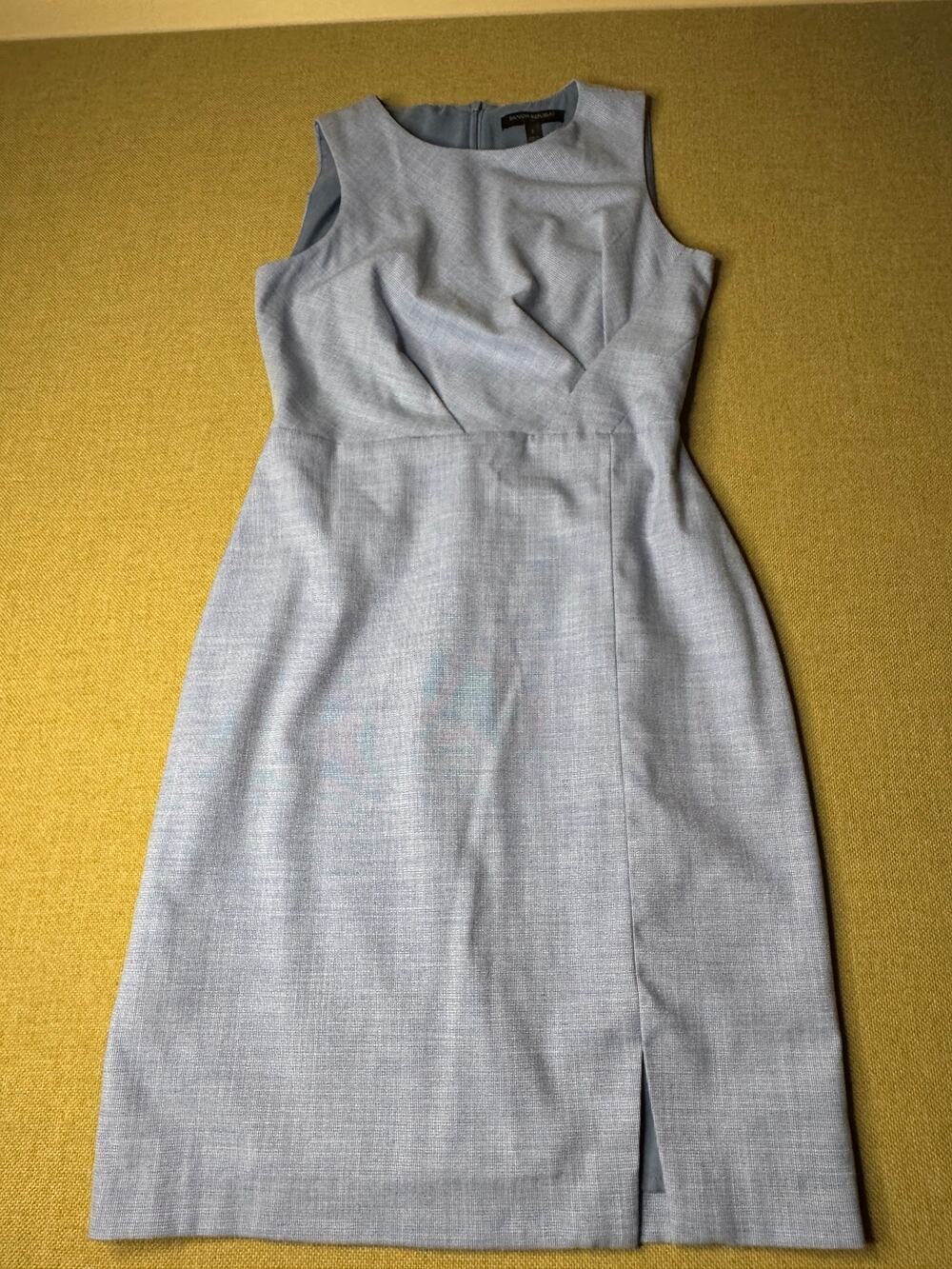 Banana Republic Women’s Size 2 Blue Twist Front Sheath Dress Sleeveless